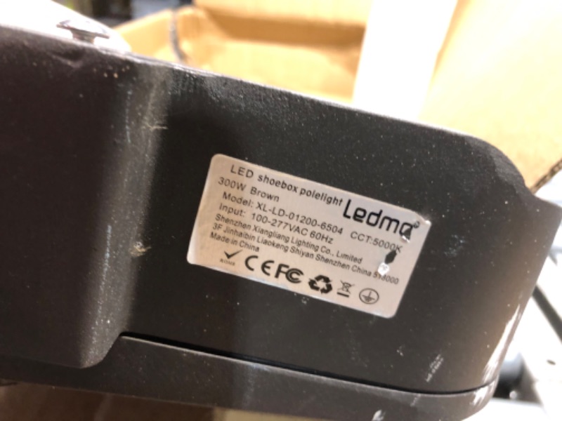 Photo 5 of ***HEAVILY USED AND DIRTY - SEE PICTURES - LIKELY MISSING PARTS - UNABLE TO TEST***
LEDMO 300W LED Parking Lot Lights with Adjustable Arm Mount Dusk-to-Dawn Photocell Sensor Outdoor Commercial Area Lighting 36000LM 5000K IP65 LED Street Flood Security Lig