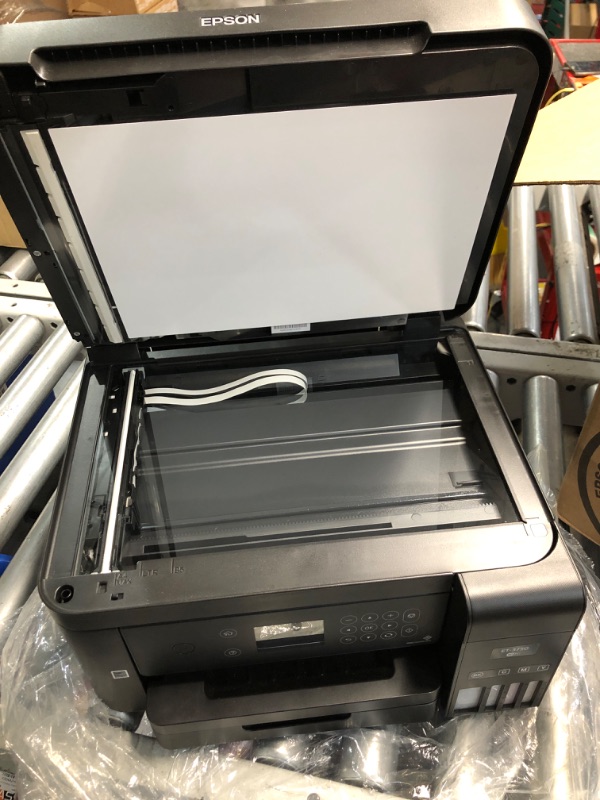 Photo 2 of ***USED - POWERS ON - UNABLE TO TEST FURTHER - USED AND DIRTY***
Epson WorkForce ET-3750 EcoTank Wireless Color All-in-One Supertank Printer with Scanner, Copier and Ethernet