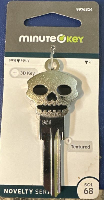 Photo 1 of **BUNDLE OF 3 NO REFUNDS**Hillman 87520 Minute Key SC1 68 Key Blank Silver Skull Textured