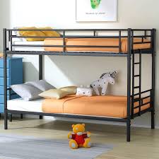 Photo 1 of ***HEAVILY USED - DAMAGED - UNSTABLE AND WOBBLY - PARTS LIKELY MISSING - SEE PICTURES***
GODEER Black Twin over Twin Metal Bunk Bed with Removable Ladder, Comfortable Rungs, Heavy Duty, Easy to assemble