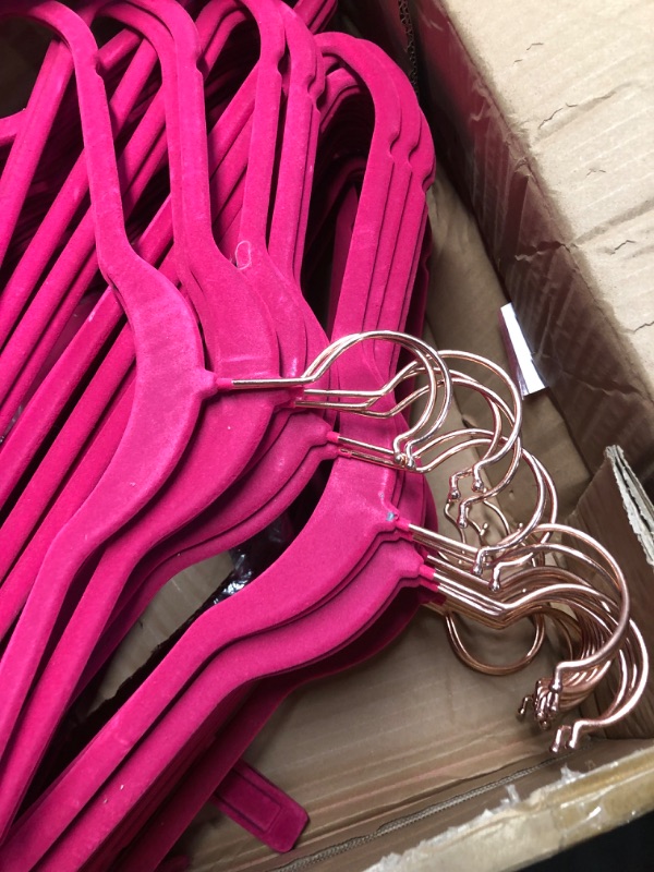 Photo 4 of *****STOCK IMAGE FOR SAMPLE*****SEE NOTES***
VECELO Premium Velvet Suit Heavy Duty-Non Slip & Space-Saving Clothes Hangers with 12 Finger Clips and 2 Tie Rack for Men and Women (60 Pack), Rose Rose 60-PACK