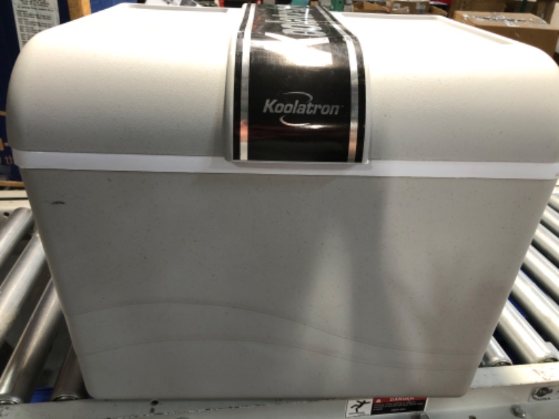 Photo 2 of **SEE NOTES** Koolatron Electric Portable Cooler Plug in 12V Car Cooler/Warmer 29 qt (27 L), No Ice Thermo Electric portable Fridge for camping, Travel Road Trips Trucking with 12 Volt DC Power,Gray/White.