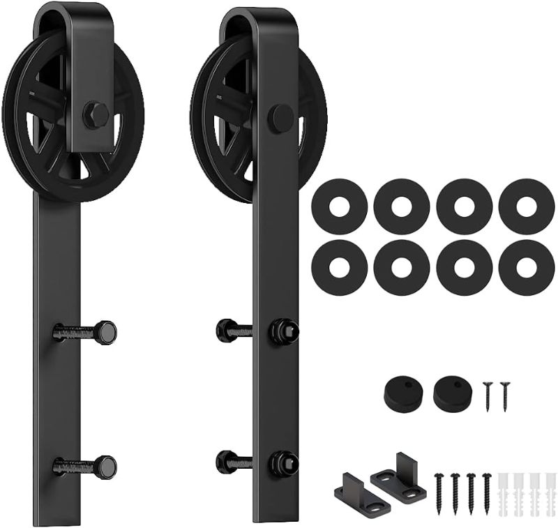 Photo 1 of ***NON REFUNDABLE*** - skysen Sliding Barn Door Hardware Roller Set Black