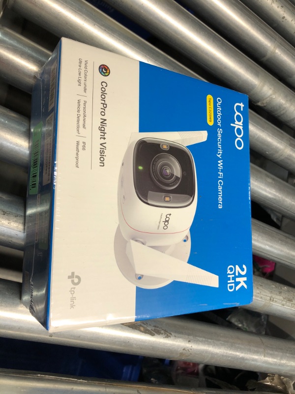 Photo 1 of TP-Link ColorPro Wi-Fi Outdoor Camera | Plug-in | Daylight Clarity at Night | 2K QHD | Person/Pet/Vehicle Detection | Local/Cloud Storage | 127° FOV | Built-in Siren | Works w/Alexa & Google Home 2K w/ ColorPro Night Vision