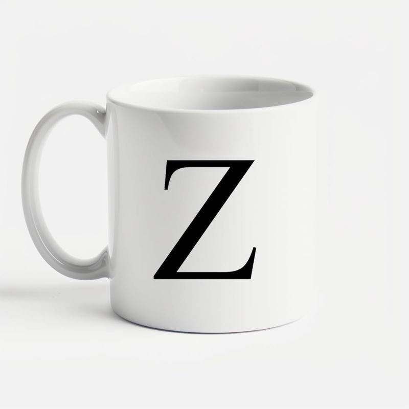 Photo 1 of  LETTER Z TAKESH initial Monogram Ceramic Mugs, 11 oz Coffee Mugs with Stylish Initials, Elegant Alphabet Tea Cups, Complete with Gift Box, Nice for Home and Office Use…