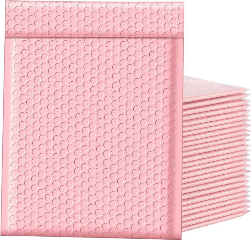 Photo 1 of Famagic Bubble Mailers 8.5x12 Inch 25pc Light Pink Shipping Bags, Chic Packaging Bags For Small Business, Colored Padded Mailing Envelopes, Opaque Matte Self Seal Bubble Poly Mailers Bulk #2