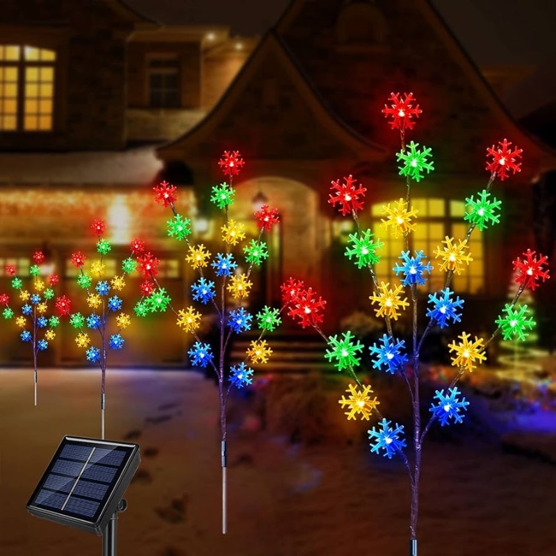 Photo 1 of Windpnn
4-Pack Solar Snowflake Christmas Pathway Lights Multi-Color, Waterproof Christmas Garden Stake Lights Outdoor Solar Christmas Decorations Lights for Garden Yard Patio Lawn Pathway