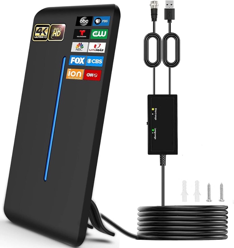 Photo 1 of YESTAR
2024 Upgraded 1000+ Miles Range TV Antenna Free Channels, HDTV Digital Antenna, Ultra HD 4K HDR 1080P Powerful TV Signal for Smart TV/Old TV 32FT Cable Indoor Outdoor(Adapter Included)