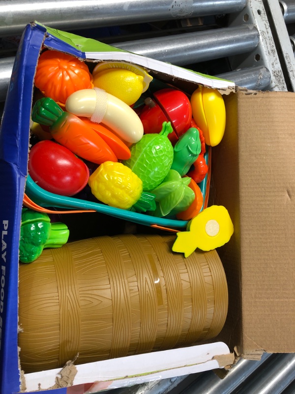 Photo 1 of Play Food Set for Kids Kitchen- Color Sorting & Cutting Food Toy, Kitchen Accessories for Kids, Toddler Sorting Toys, Learning Toy for Girl Boy, Christmas Birthday Gifts for Kids 3 4 5 6 Years Old Color Sorting Play Food