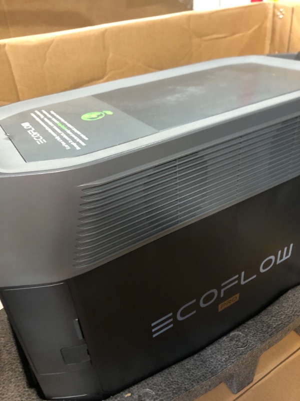 Photo 3 of ***USED - UNABLE TO TEST - SEE COMMENTS***
EF ECOFLOW Portable Power Station 3600Wh DELTA Pro, 120V AC Outlets x 5, 3600W, 2.7H Fast Charge, Lifepo4 Power Station, Solar Generator for Home Use, Power Outage, Camping, RV, Emergencies