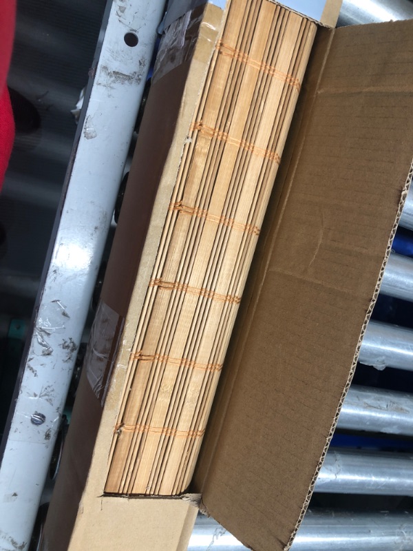 Photo 2 of **USED**LazBlinds Cordless Bamboo Blinds, Bamboo Roll Up Shades for Windows, Light Filtering Wood Window Blinds, Bamboo Roller Shades for Indoor Home- Blinds Size: 32 1/5'' W x 72'' H, Squirrel Squirrel 32 1/5'' W x 72'' H