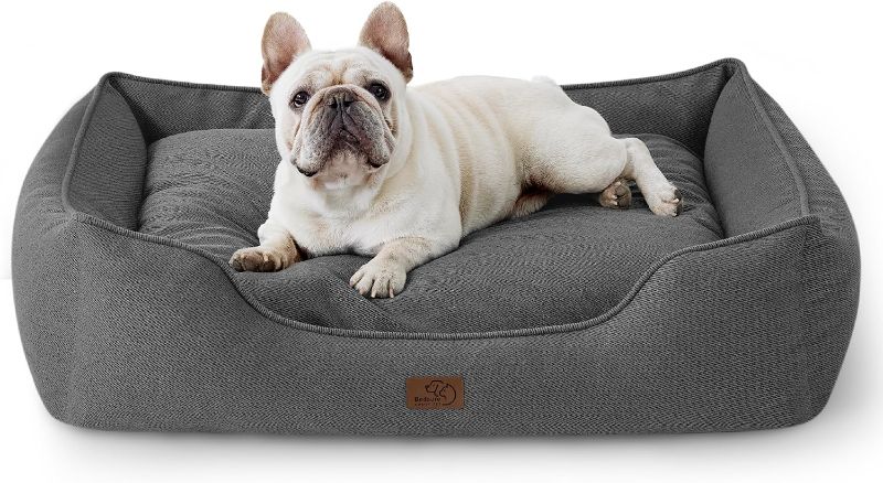 Photo 1 of (similar to stock photo) 
Bedsure Washable Dog Bed for Medium Dogs - Waterproof All-Season Foam Puppy Beds, Orthopedic Rectangle Cuddle Indoor Cat Beds with Removable Zipper Cover,