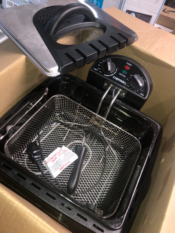 Photo 2 of ***USED - LIKELY MISSING PARTS - UNABLE TO VERIFY FUNCITONALITY***
Chefman 4.5 er Deep Fryer w/Basket Strainer, XL Jumbo Size, Adjustable Temperature & Timer, Perfect for Fried Chicken, Shrimp, French Fries, Chips & More, Removable Oil-Container, Stainles