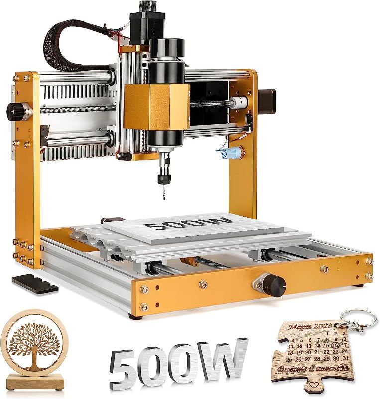 Photo 1 of LUNYEE 3018 PRO MAX CNC Machine 500W All-Metal CNC Router Machine 3 Axis Limit Switches & Emergency-Stop with GRBL Offline Control for Cutting Wood Acrylic MDF Plastic, Working Area: 300 x 180 x 80mm