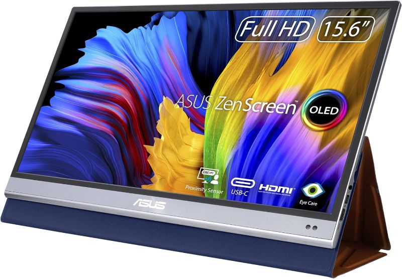 Photo 1 of (parts only no returns)
(similar to stock photo) 

ASUS ZenScreen OLED 15.6” 1080P Portable Monitor (MQ16AH) - Full HD, 100% DCI-P3, 1ms, Delta E < 2, HDR-10, Eye Care, USB Type-C, Mini HDMI, Proximity Sensor
