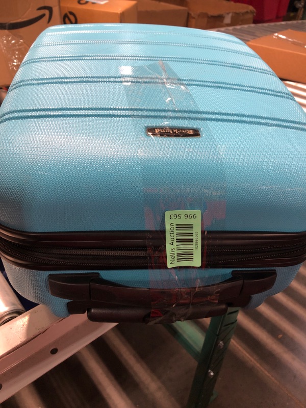 Photo 3 of ***SEE NOTES*** 
Rockland Melbourne Hardside Expandable Spinner Wheel Luggage, Turquoise, Carry-On 20-Inch