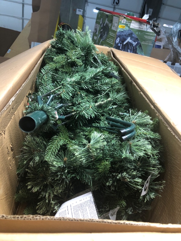 Photo 2 of ***READ NOTES***
National Tree Company Pre-Lit 'Feel Real' Artificial Full Downswept Christmas Tree, Green, Douglas Fir, White Lights, Includes Stand, 7.5 FEET