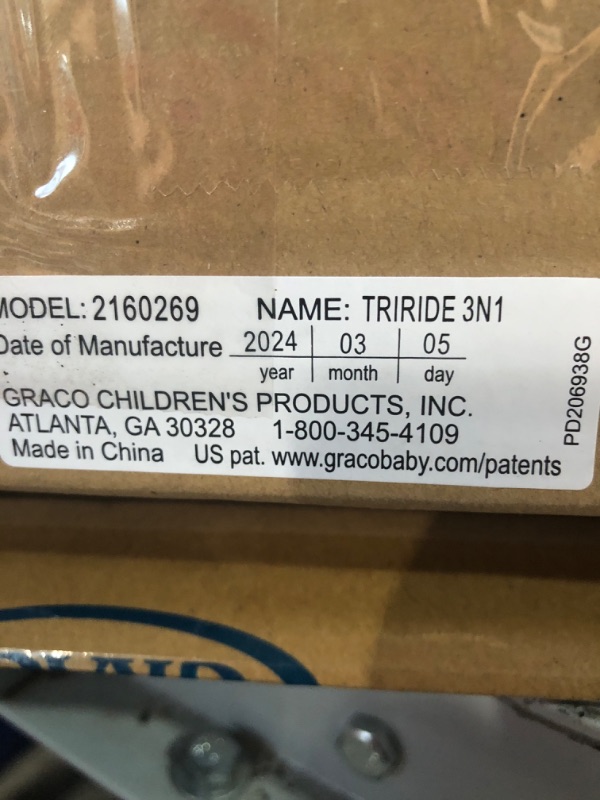 Photo 2 of GRACO TriRide 3 in 1, 3 Modes of Use from Rear Facing to Highback Booster Car Seat, Redmond MODEL 2160269