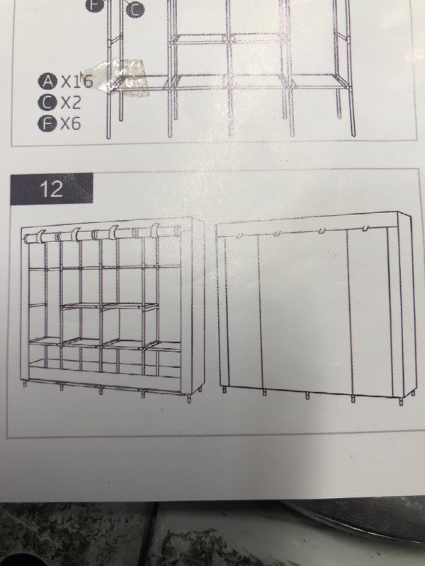 Photo 3 of (previously opened)(unknown if complete) SONGMICS Closet Wardrobe, Portable Closet for Bedroom, Clothes Rail with Non-Woven Fabric Cover