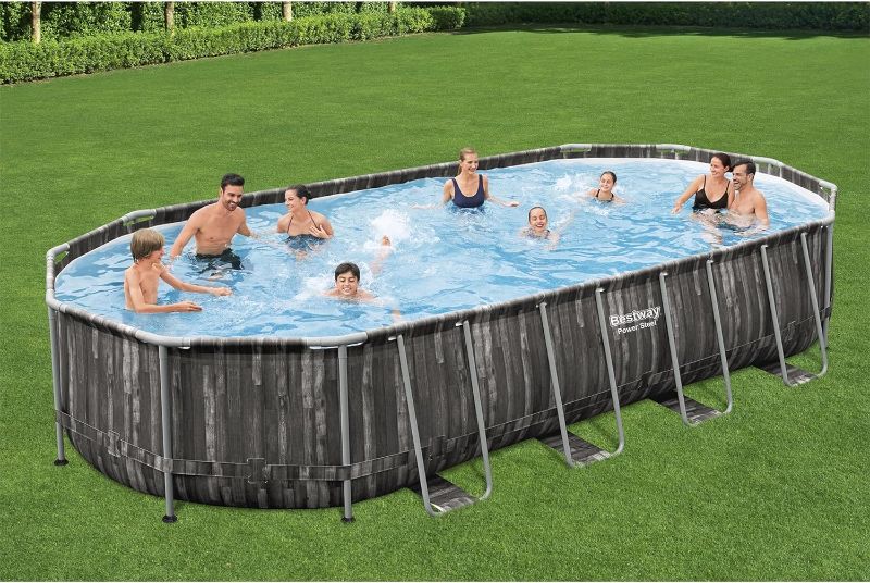 Photo 1 of **PARTS ONLY NON-REFUNDABLE READ NOTES**Coleman Power Steel 16 ft. x 10 ft. x 42 in. Oval Metal Frame Above Ground Pool Set