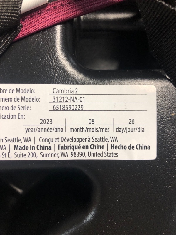 Photo 2 of Diono Cambria 2 XL 2022, Dual Latch Connectors, 2-in-1 Belt Positioning Booster Seat, High-Back to Backless Booster with Space and Room to Grow, 8 Years 1 Booster Seat, Pink NEW! Pink