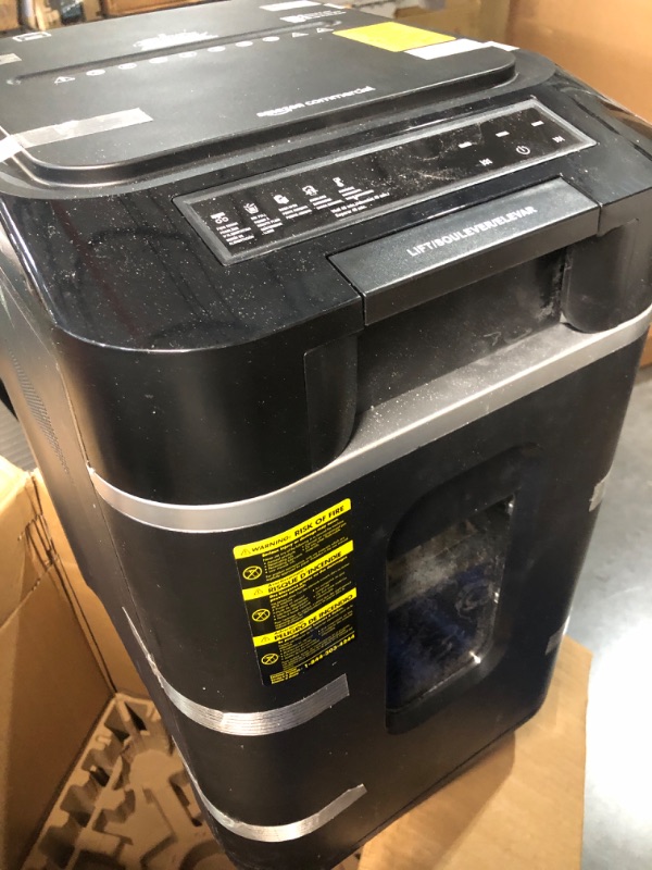 Photo 5 of ****NON REFUNDABLE NO RETURNS SOLD AS IS***PARTS ONLY**
 Auto Feed Micro-Cut Paper Shredder with Pullout Basket, 200 Sheet - NEW, Black