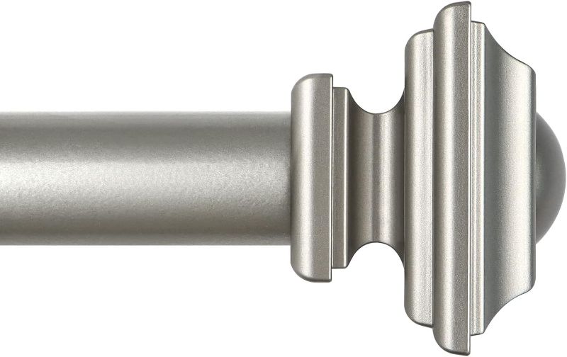 Photo 1 of 
KAMANINA 1 Inch Curtain Rod 32 to 58 Inches (2.6-4.8ft), Antique Silver Curtain Rods for Windows, Single Drapery Rods