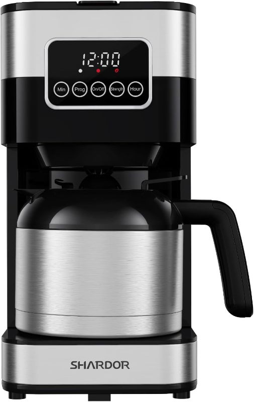 Photo 1 of **MAJOR DAMAGE**READ NOTES**
Best PricSHARDOR Coffee Maker Programmable with Thermal Carafe, Black & Stainless Steel