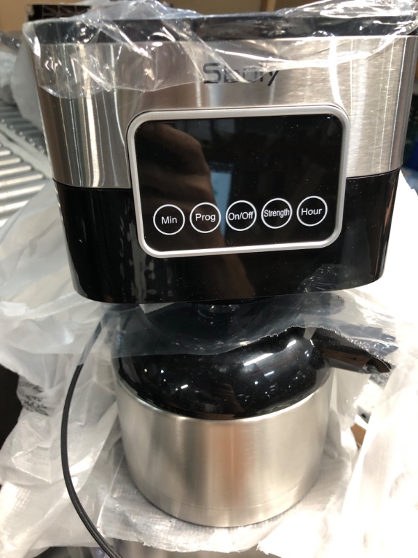 Photo 2 of **MAJOR DAMAGE**READ NOTES**
Best PricSHARDOR Coffee Maker Programmable with Thermal Carafe, Black & Stainless Steel