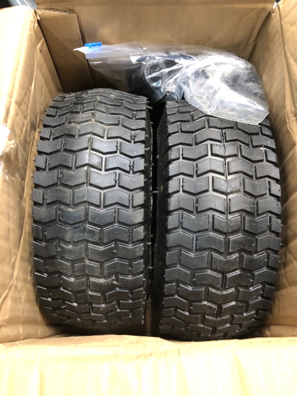 Photo 2 of 2-Pack of 10x4.00-4"Wheels,10" Pnuematic Tires,Steel Rim and 5/8"or 3/4" Axle Bore Hole,2.22" Offset Hub for Mowers,Gorilla Cart,Hand Truck,Wheelbarrow,Utility Wagon and More,All Purpose Utility Tire TT4004-2G