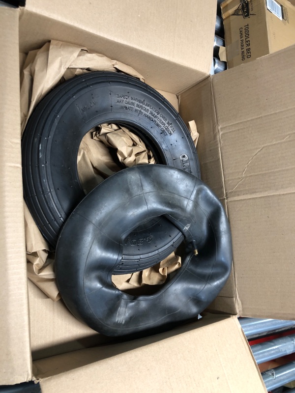 Photo 1 of 4.80/4.00-8" Replacement Pneumatic Wheel Tire and Tube 1-(Pack)