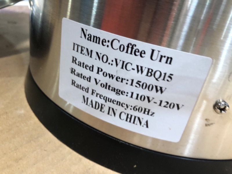 Photo 4 of **NON REFUNDABLE ITEM***(FOR PARTS ONLY)
Commercial Coffee Maker Stainless Steel Electric Coffee Urns with 5oz Paper Cups and Coffee Drip Trays Hot Water Large Coffee Dispenser for Catering Restaurant Home Party (100 Cup/ 15 L)