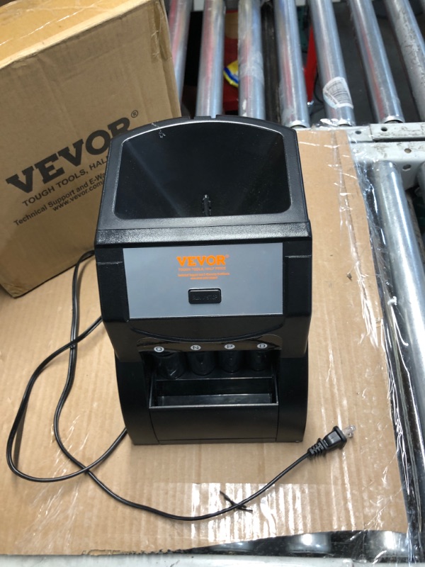 Photo 2 of VEVOR USD Coin Sorter, Coin Sorter Machine for USD Coin 1? 5? 10? 25?, Sorts up to 230 Coins/min, Coin Sorter and Wrapper Machine Holds 200 Coins Included 4 Coin Tubes, Black