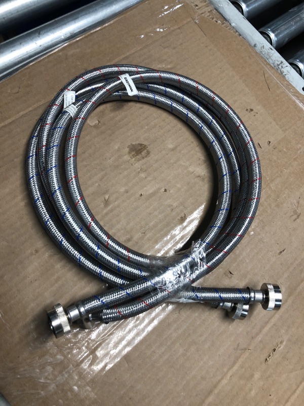 Photo 3 of **NON REFUNDABLE ITEM***(FOR PARTS ONLY)
Beaquicy 6 Ft Washer Stainless Steel Hoses Braided Stainless Steel Water Supply Line - Hot and Cold Striped Water Supply Lines for Washing Machine - 2 Pack