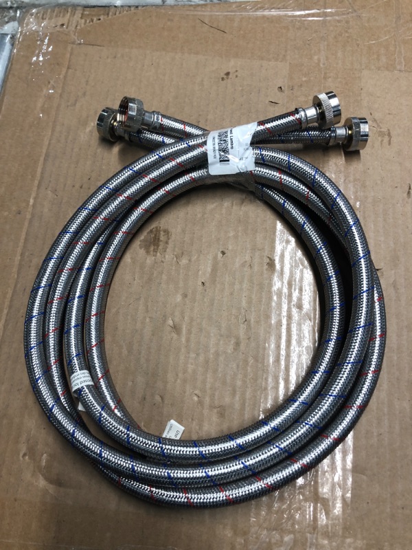 Photo 2 of **NON REFUNDABLE ITEM***(FOR PARTS ONLY)
Beaquicy 6 Ft Washer Stainless Steel Hoses Braided Stainless Steel Water Supply Line - Hot and Cold Striped Water Supply Lines for Washing Machine - 2 Pack