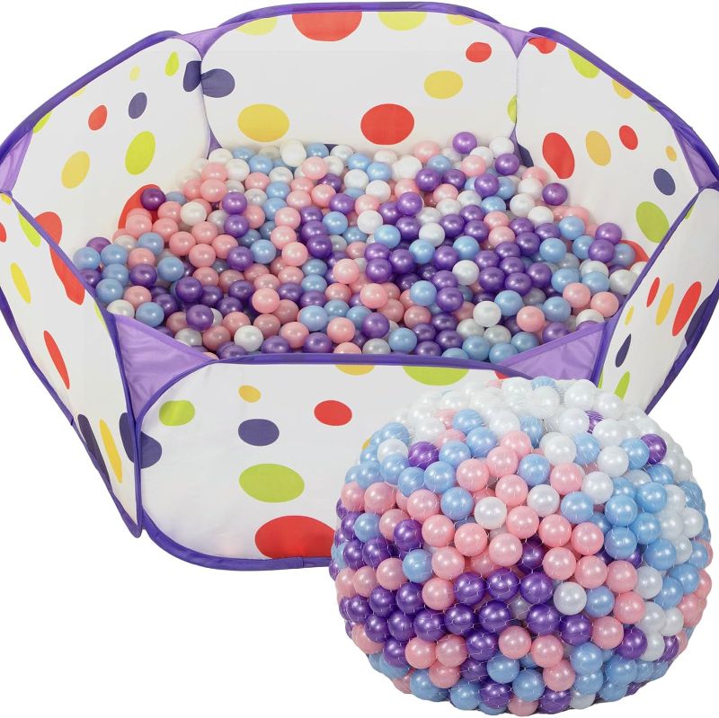 Photo 1 of (see all images)1000 Pcs 1.58 Inch Colorful Balls 39.4 Inch Pit Large Foldable Play Ball Tent Pool Plastic Small Balls