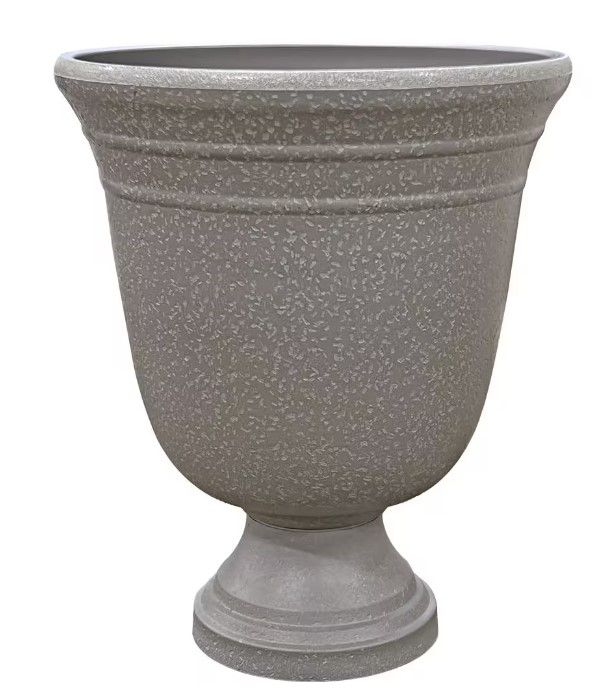 Photo 1 of **READ NOTES**(MISSING LEG)
Westpoint 16 in. Dia Grey Composite Urn Planter with Pedestal
