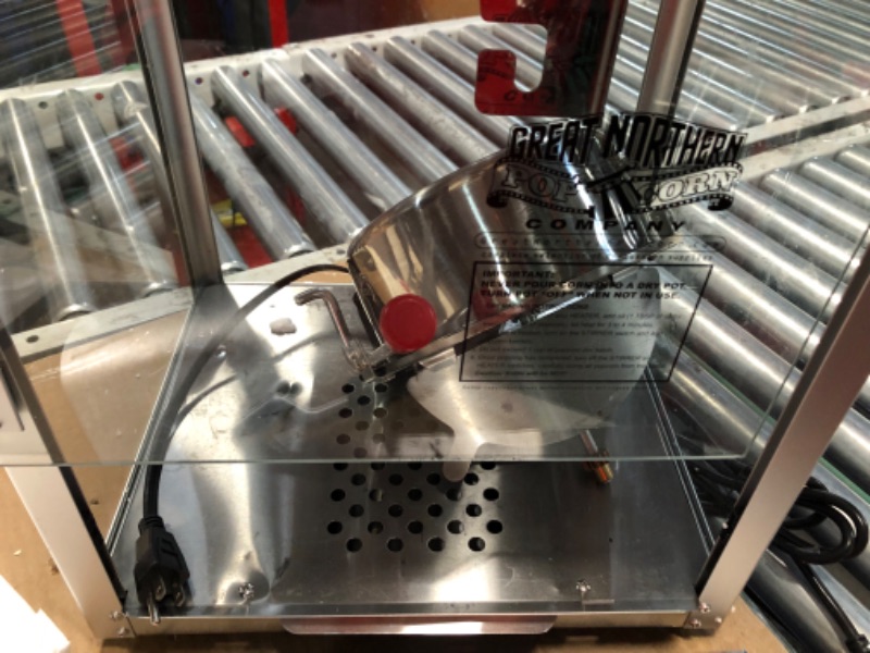 Photo 1 of **NON REFUNDABLE ITEM**(FOR PARTS ONLY)
Foundation Popcorn Machine - 8oz Popper with Stainless-Steel Kettle, Reject Kernel Tray, Warming Light and Accessories by Great Northern Popcorn (Red)