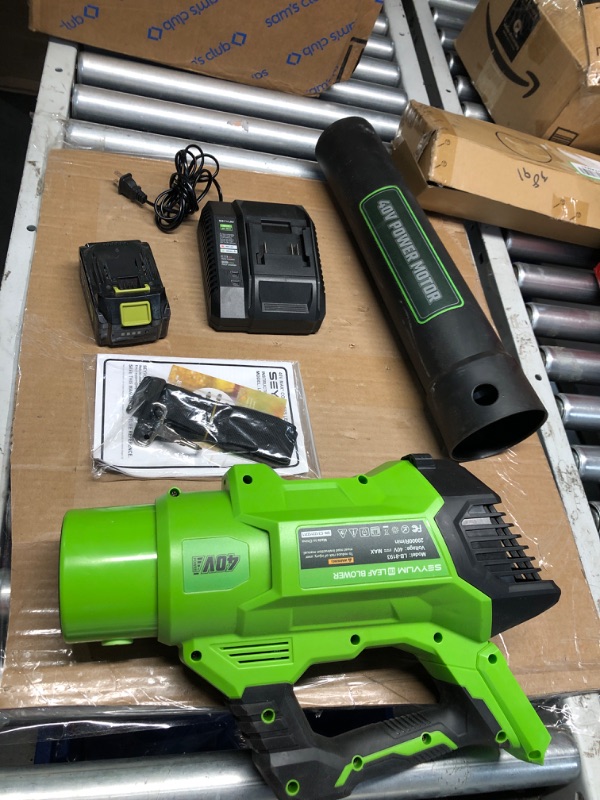 Photo 2 of ***USED - LIKELY MISSING PARTS - UNABLE TO VERIFY FUNCITONALITY***
SEYVUM 40V Leaf Blower Cordless - 600CFM 165MPH, Electric Leaf Blower with Upgrade 40V 2.5Ah Battery & Charger, Leaf Blower for Lawn Care with Shoulder Strap - 3 Speed Mode for Leaf/Dust/S