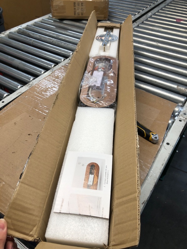 Photo 1 of 39" Wood Linear Pendant Light Fixture Led Dimmable Ceiling Pendant Hanging Light Adjustable Billiard Pool Table Lights for Dining Room Kitchen Island Lights Walnut Color?Hand Crafted? Walnut 39in