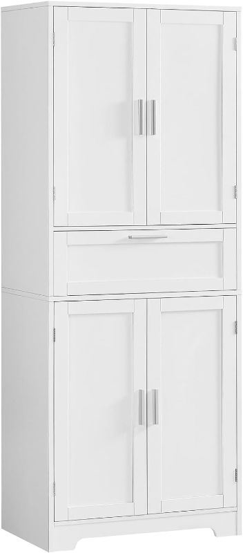 Photo 1 of **(READ NOTES)**
Quimoo Tall Storage Cabinet, Pantry Cabinet with 2 Adjustable Shelves & 1 Large Drawer, Kitchen Pantry Cabinet, Freestanding Cupboard for Dining Room, Living Room, Bathroom, Grey
