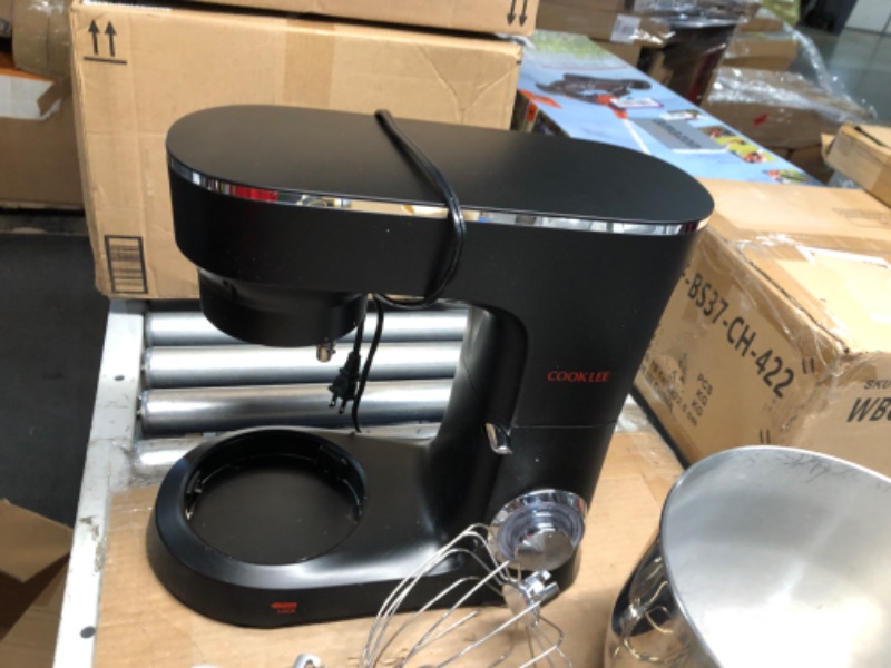 Photo 5 of (**NON REFUNDABLE ITEM**(FOR PARTS ONLY)
COOKLEE Stand Mixer, 9.5 Qt. 660W 10-Speed Electric Kitchen Mixer with Dishwasher-Safe Dough Hooks, Flat Beaters, Wire Whip & Pouring Shield Attachments for Most Home Cooks,SM-1551,Black Nero Nemesis Black