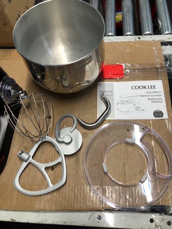 Photo 2 of (**NON REFUNDABLE ITEM**(FOR PARTS ONLY)
COOKLEE Stand Mixer, 9.5 Qt. 660W 10-Speed Electric Kitchen Mixer with Dishwasher-Safe Dough Hooks, Flat Beaters, Wire Whip & Pouring Shield Attachments for Most Home Cooks,SM-1551,Black Nero Nemesis Black