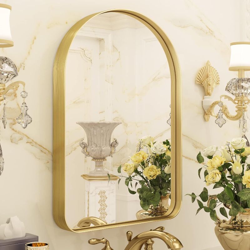 Photo 1 of 
TETOTE Gold Arched Mirror for Vanity,