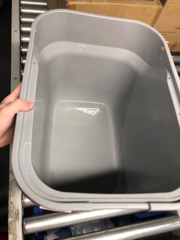 Photo 3 of ***USED - NO LID OR PACKAGING - SEE PICTURES***
IRIS USA Rectangular Top Entry Cat Litter Box, Kitty Litter Pan with Litter Particle Catching Cover and Privacy Walls, Gray/White