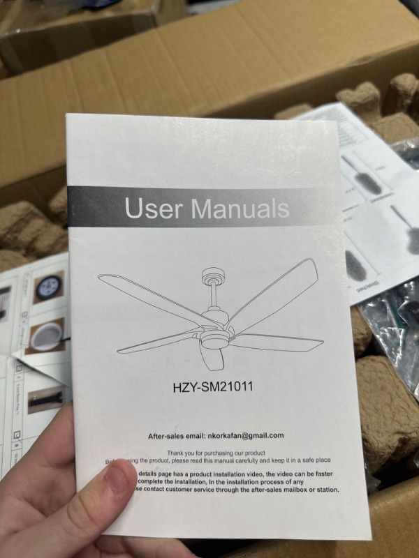 Photo 1 of (READ FULL POST) 56" Ceiling Fans with Lights and Remote Control-5 Reversible Carved ABS Blades, 6-Speed Noiseless DC Motor, Modern Ceiling Fan in Matte Finish with Indoor/Outdoor DC