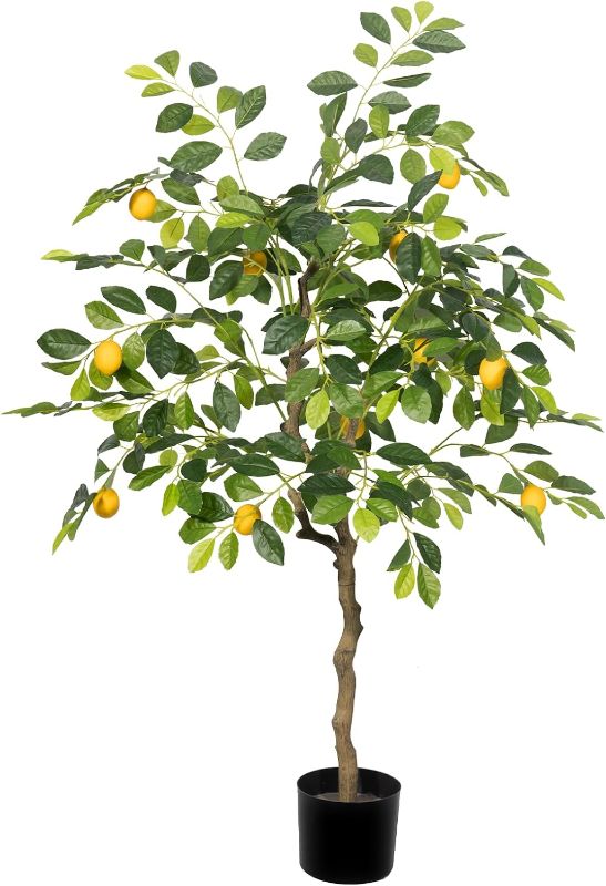 Photo 1 of (READ FULL POST) 4FT Artificial Lemon Tree, Fake Lemon Plant Pre Potted Faux Lemon Tree Plastic Lemon Fruit Tree for Home House Office Décor
