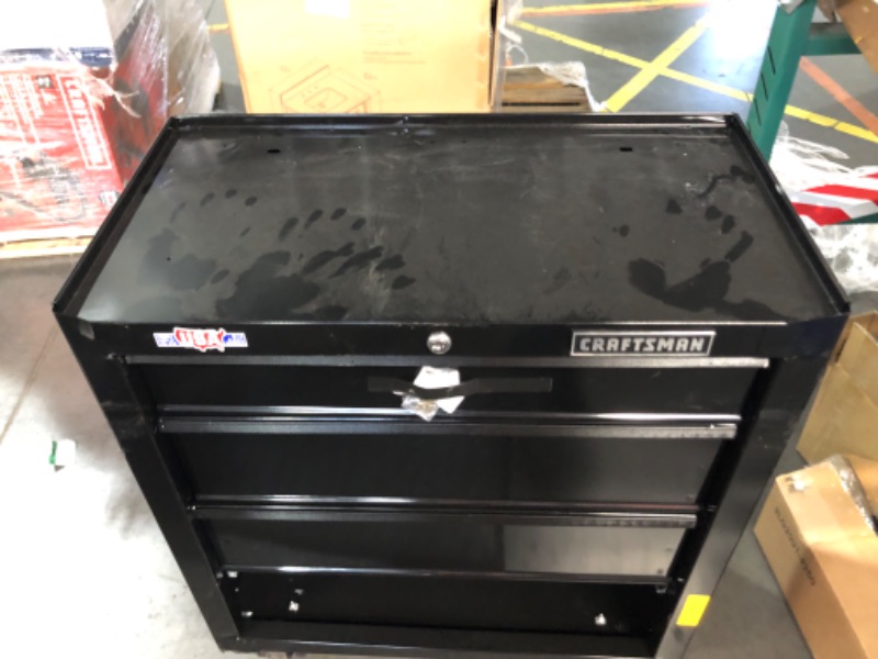 Photo 6 of ***USED - DAMAGED - NO PACKAGING - SEE COMMENTS***
CRAFTSMAN 1000 Series 26.2-in L x 32.5-in H 4-Drawers Rolling Black Wood Work Bench
