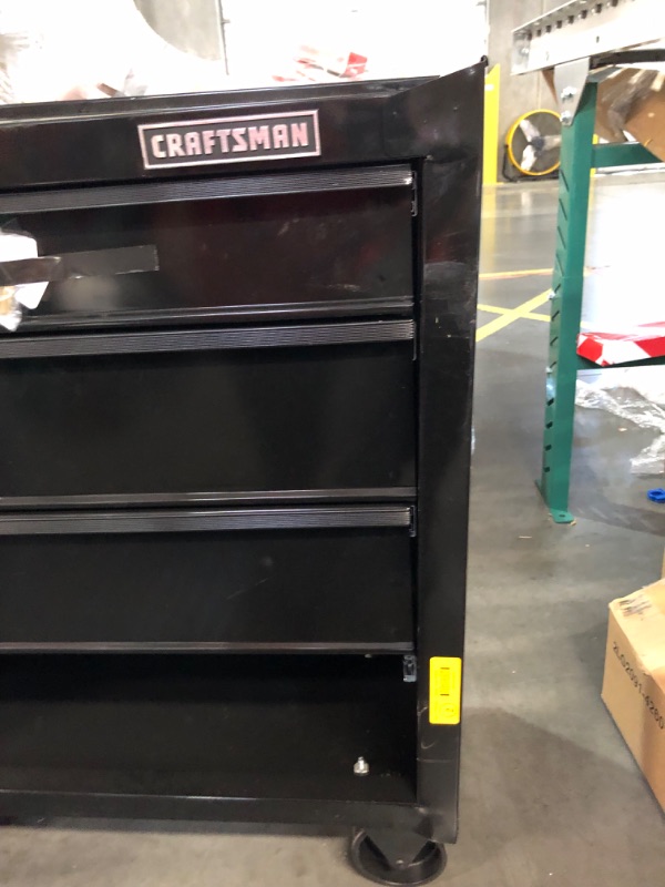 Photo 7 of ***USED - DAMAGED - NO PACKAGING - SEE COMMENTS***
CRAFTSMAN 1000 Series 26.2-in L x 32.5-in H 4-Drawers Rolling Black Wood Work Bench
