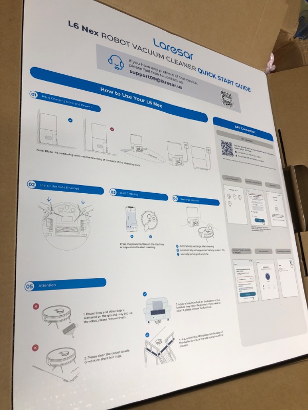 Photo 2 of Laresar Robot Vacuum, 3 in 1 Robot Vacuum and Mop with Smart Mapping, Self-Emptying Robotic Vacuum Cleaner Works with Alexa, Ideal for Pet Hair, Carpet and Hard Floors (L6 Nex)
